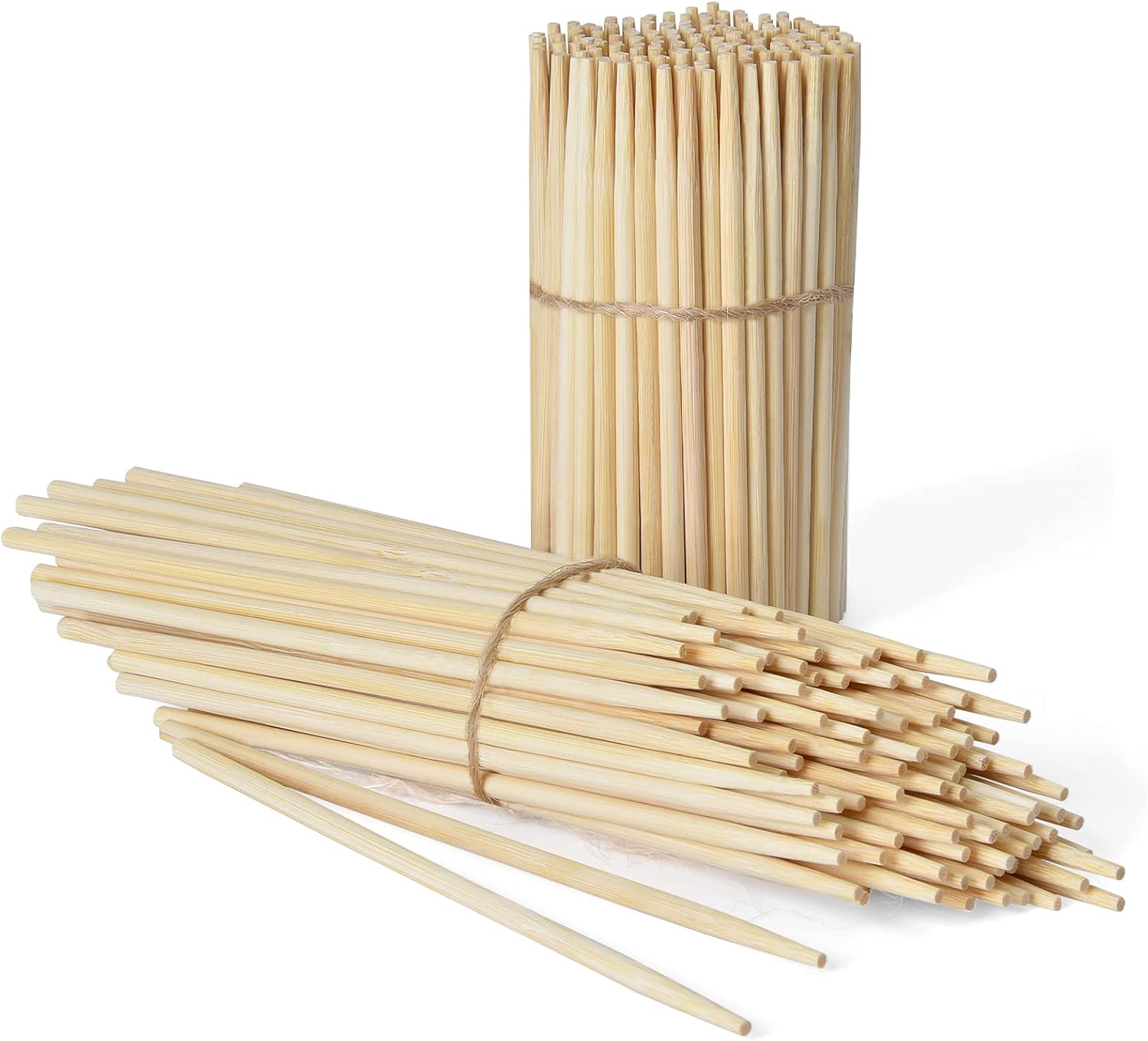 Natural Bamboo Skewers 6 Inch, Kids Friendly/True Semi Pointed, For Fruit Kabobs Kebab Swizzle Appetizer Chocolate Fountain Fondue BBQ, Wooden Sticks For Cake Pop, Lollipop, Size Choices 4.3”,8”,10”