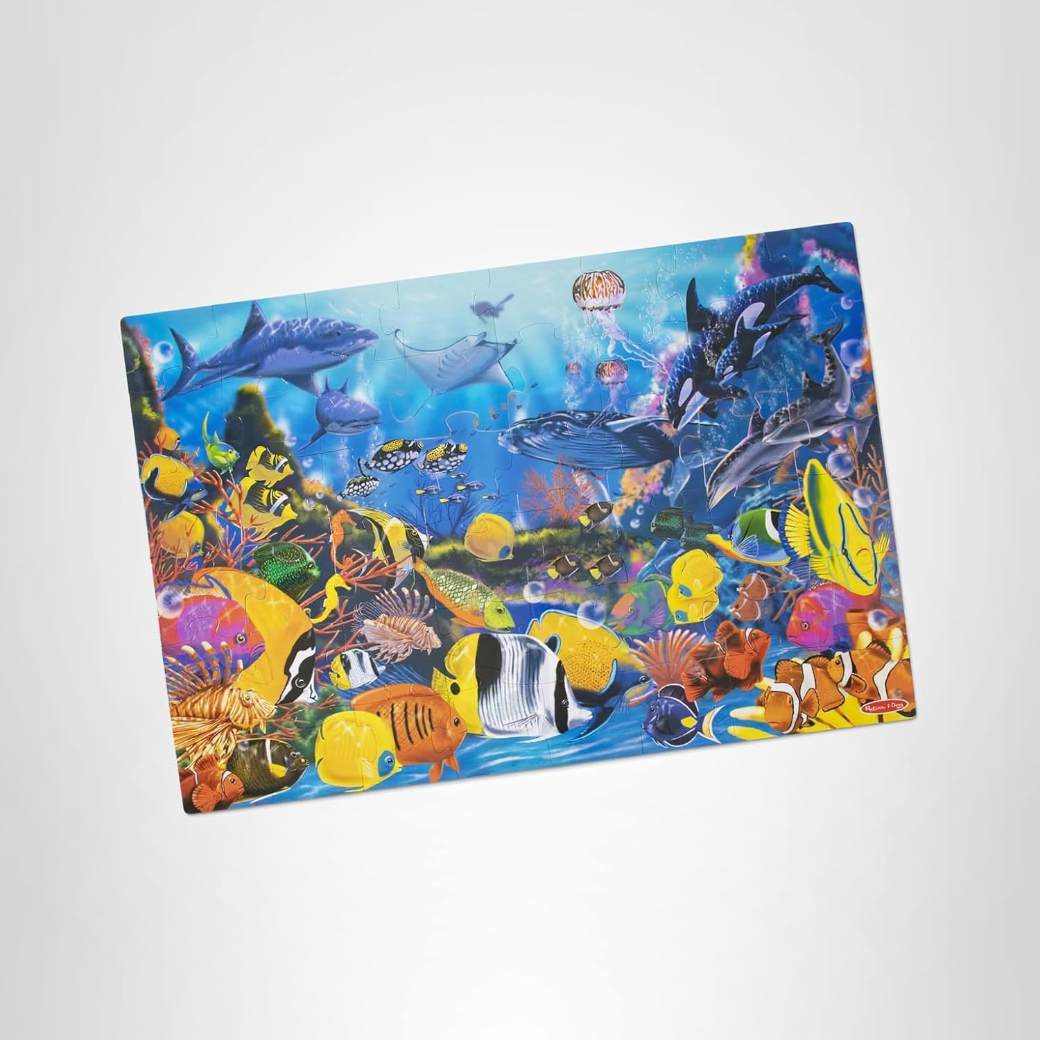 Melissa & Doug Underwater Ocean Floor Puzzle, 48 pc Jumbo Jigsaw Puzzle, Educational Screen Free Activity for Toddler, Preschoolers and Kids Ages 3+ (2 x 3 Feet) - FSC Certified